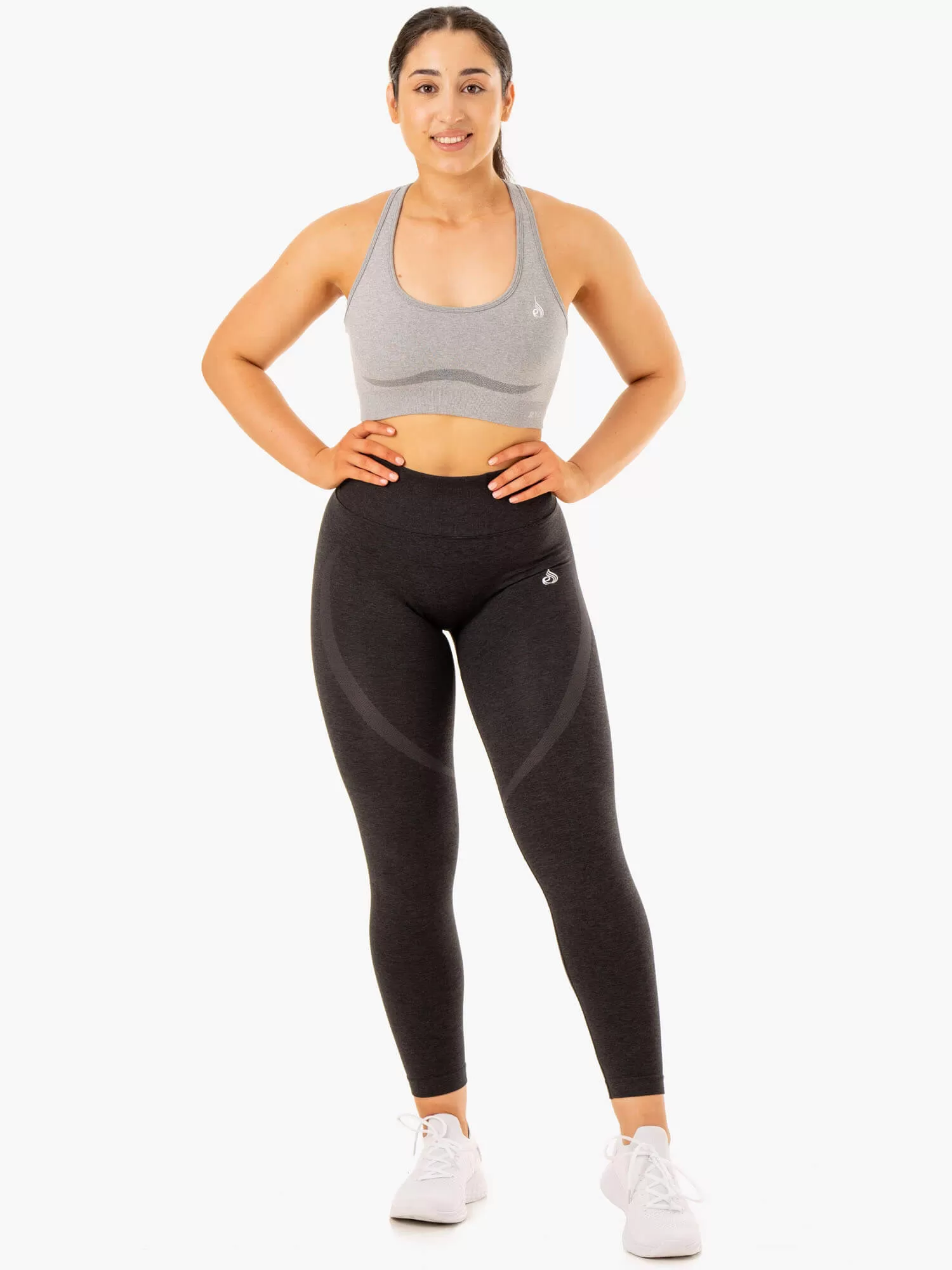 Sculpt Seamless Racer Back Sports Bra - Grey Marl