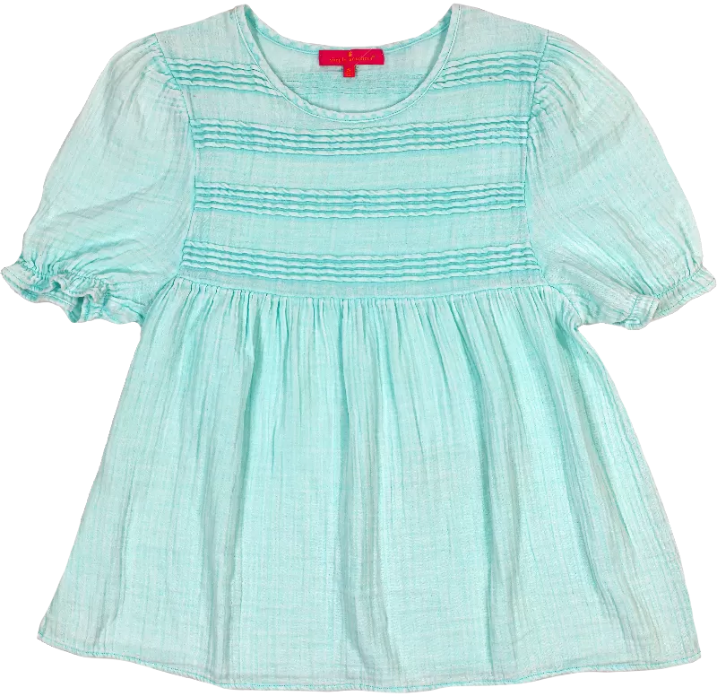 Seafoam Gauze Babydoll Blouse by Simply Southern