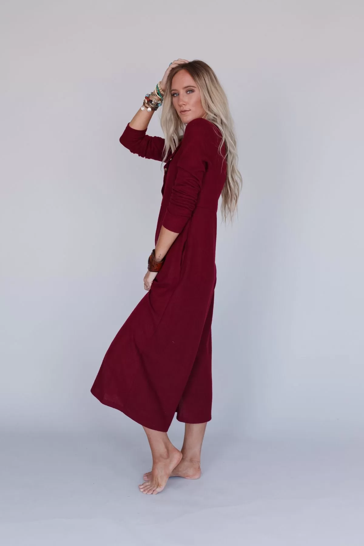 Simply Comfort Jumpsuit - Wine