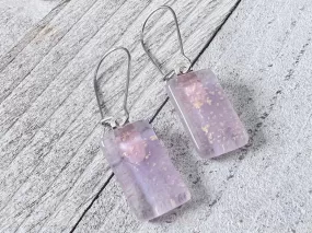 Simply Elegant Violet Glass Earrings