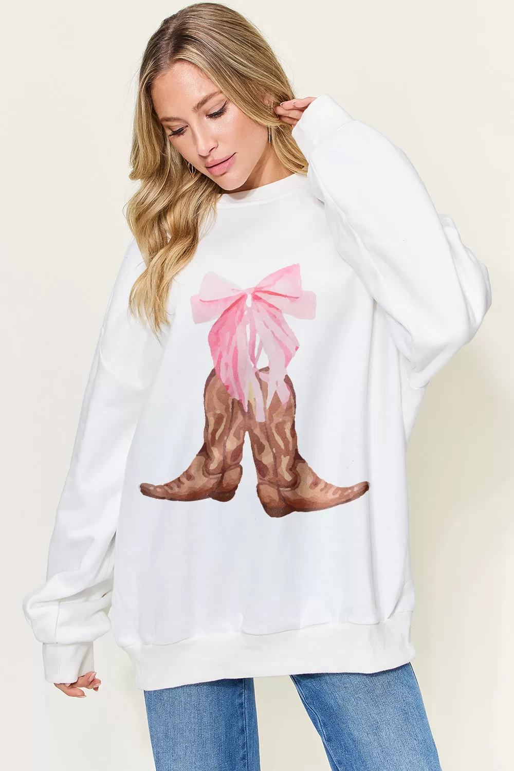 Simply Love Full Size Graphic Long Sleeve Sweatshirt