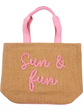 Simply Southern Embroidered Tote: Sun & Fun Jute Bag for Stylish Carrying