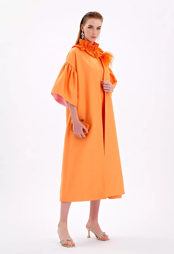 Solid Maxi Open Front Abaya