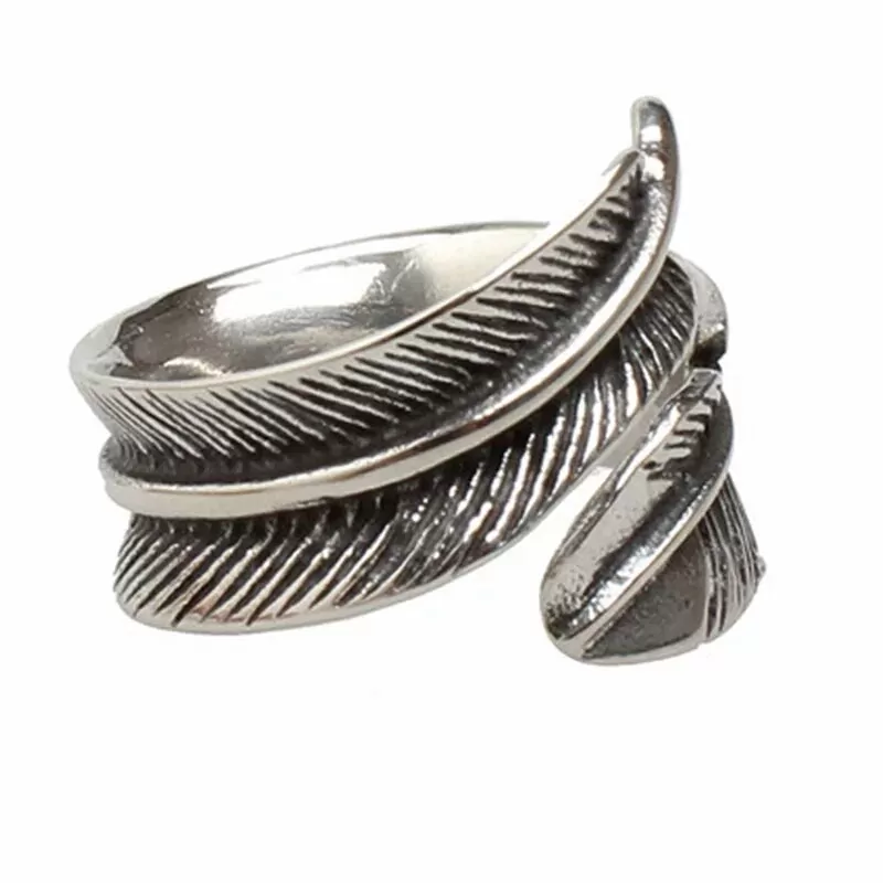 Stainless Steel Feather Ring