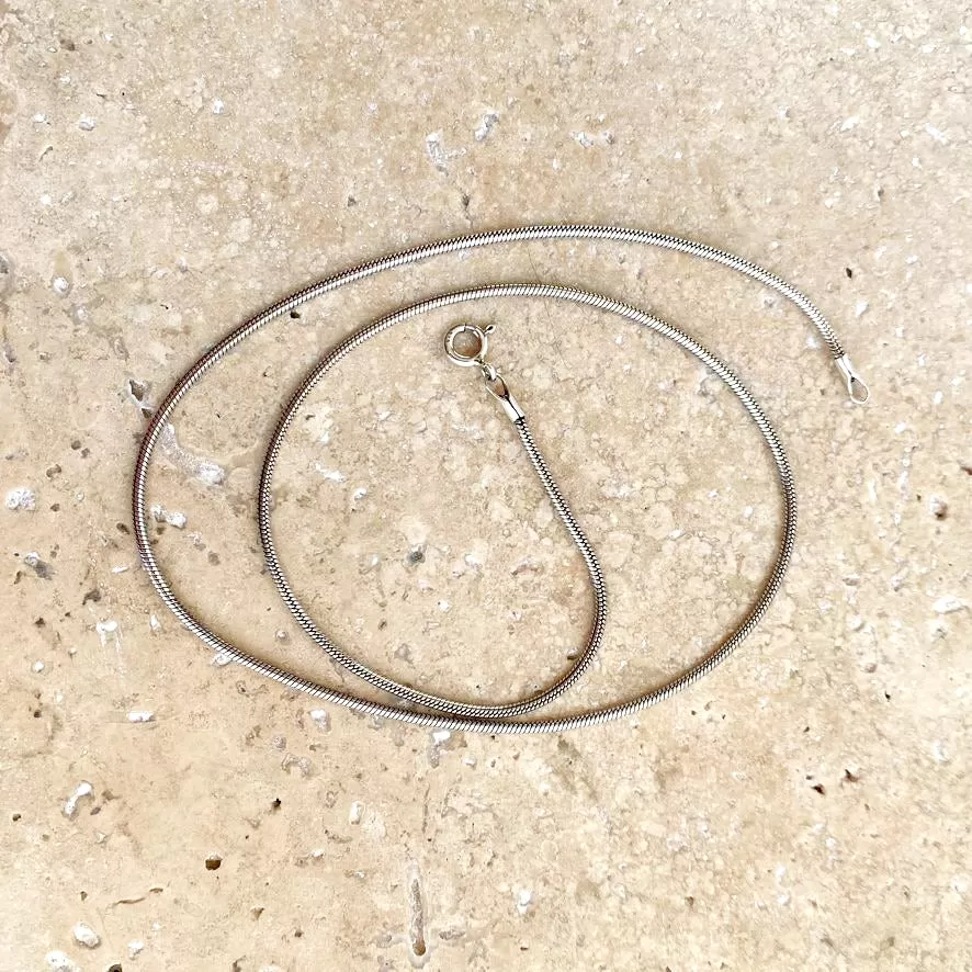 Sterling Silver Chain - Snake 1.5mm