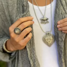 Sterling Silver Filigree Cone Ring - 01