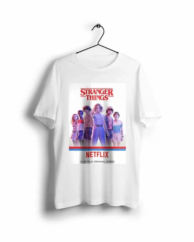 Stranger Things - Digital Graphics Basic T-shirt White