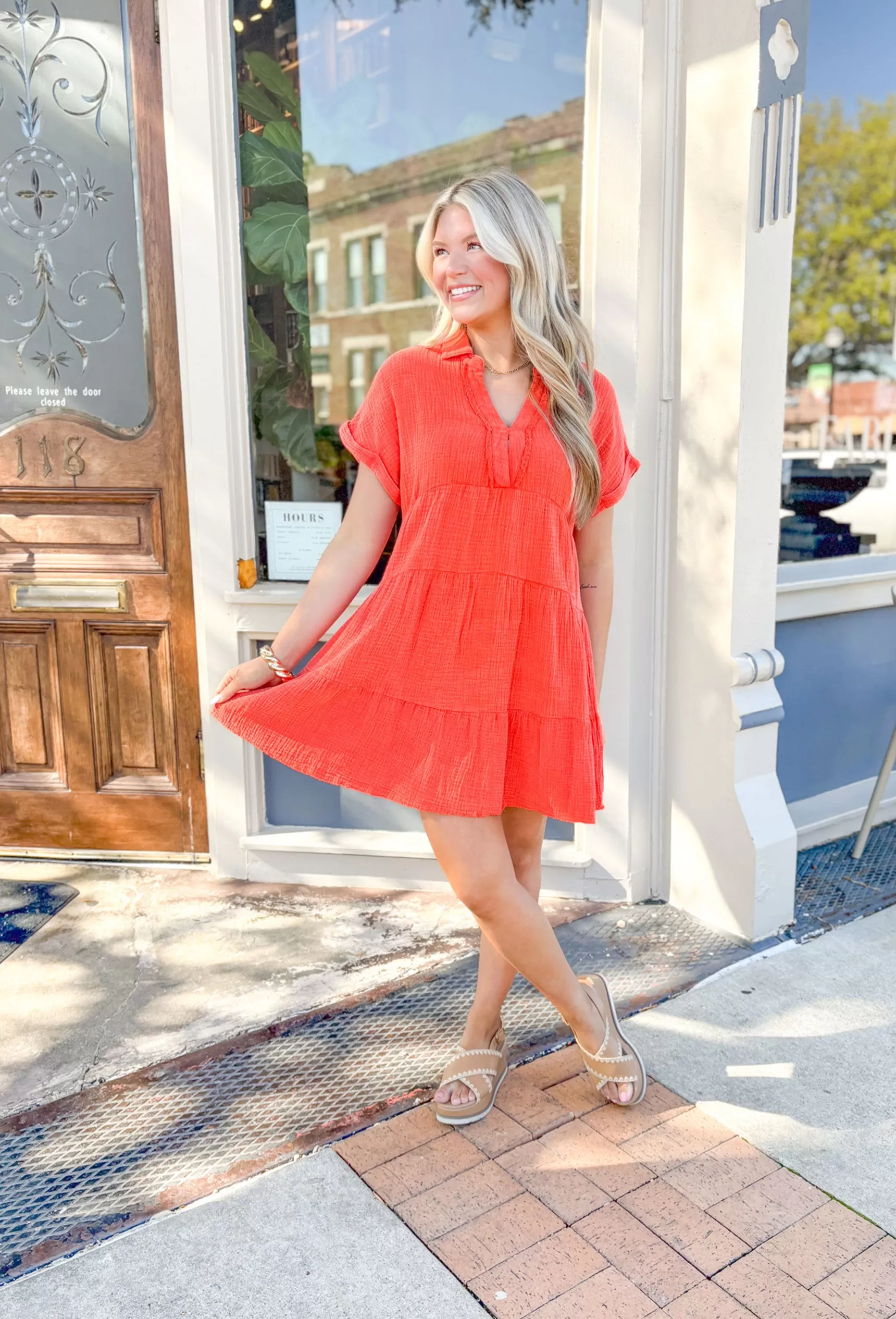 Sunny Days Dress in Tangerine