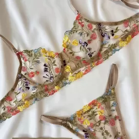 Sunny Floral Lingerie Set W338