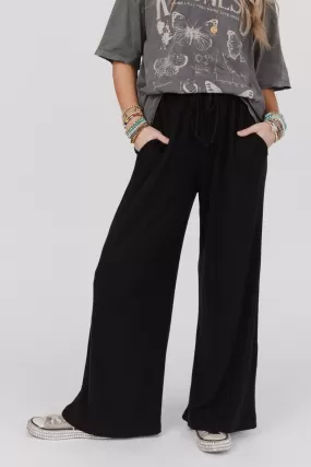 Sweet Retreat Drawstring Pants - Black