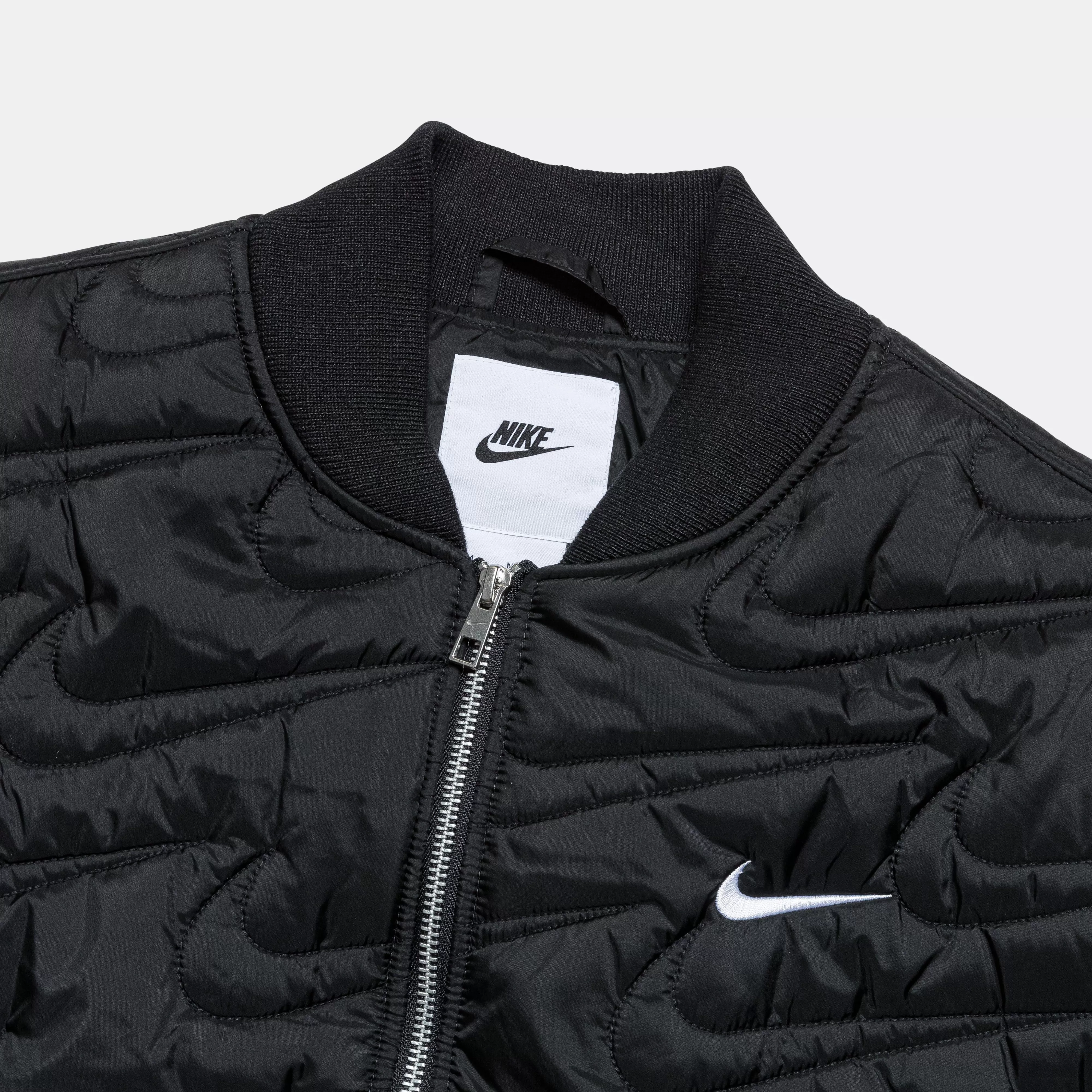 Swoosh Quilted Jacket - Black