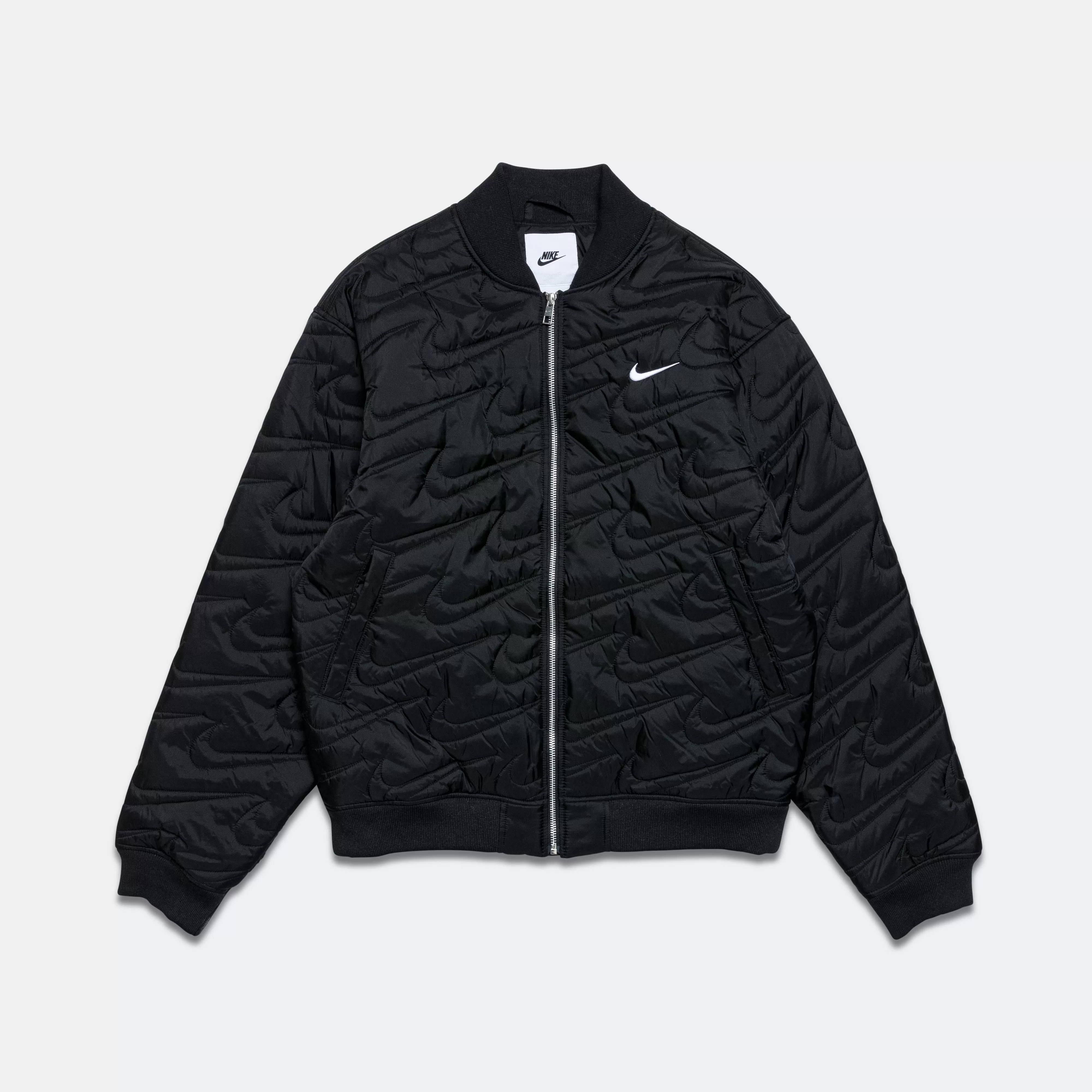 Swoosh Quilted Jacket - Black