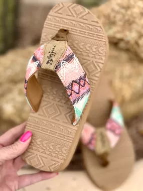 The Colors Of Coral Aztec Flip Flop Sandal