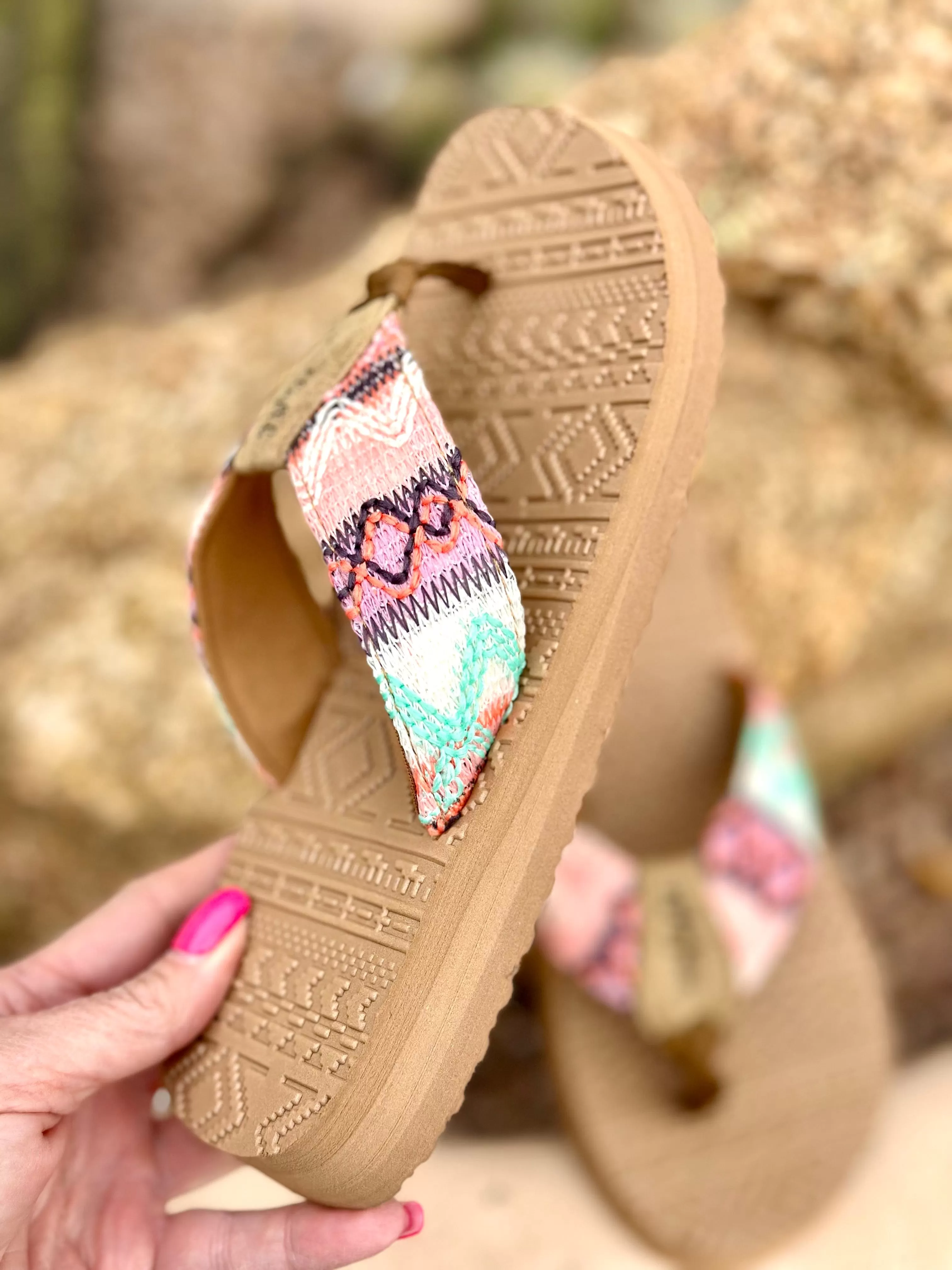 The Colors Of Coral Aztec Flip Flop Sandal