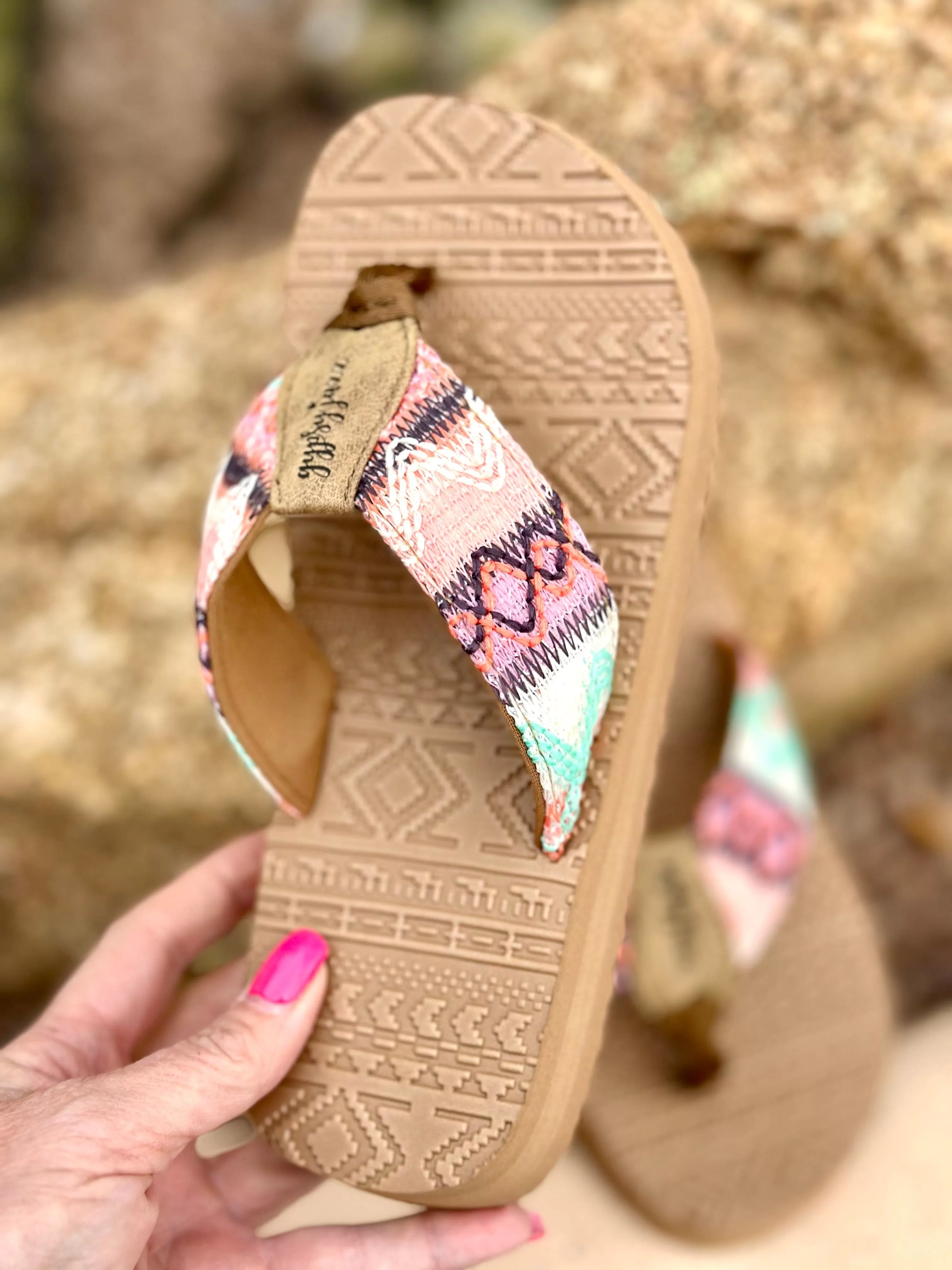 The Colors Of Coral Aztec Flip Flop Sandal