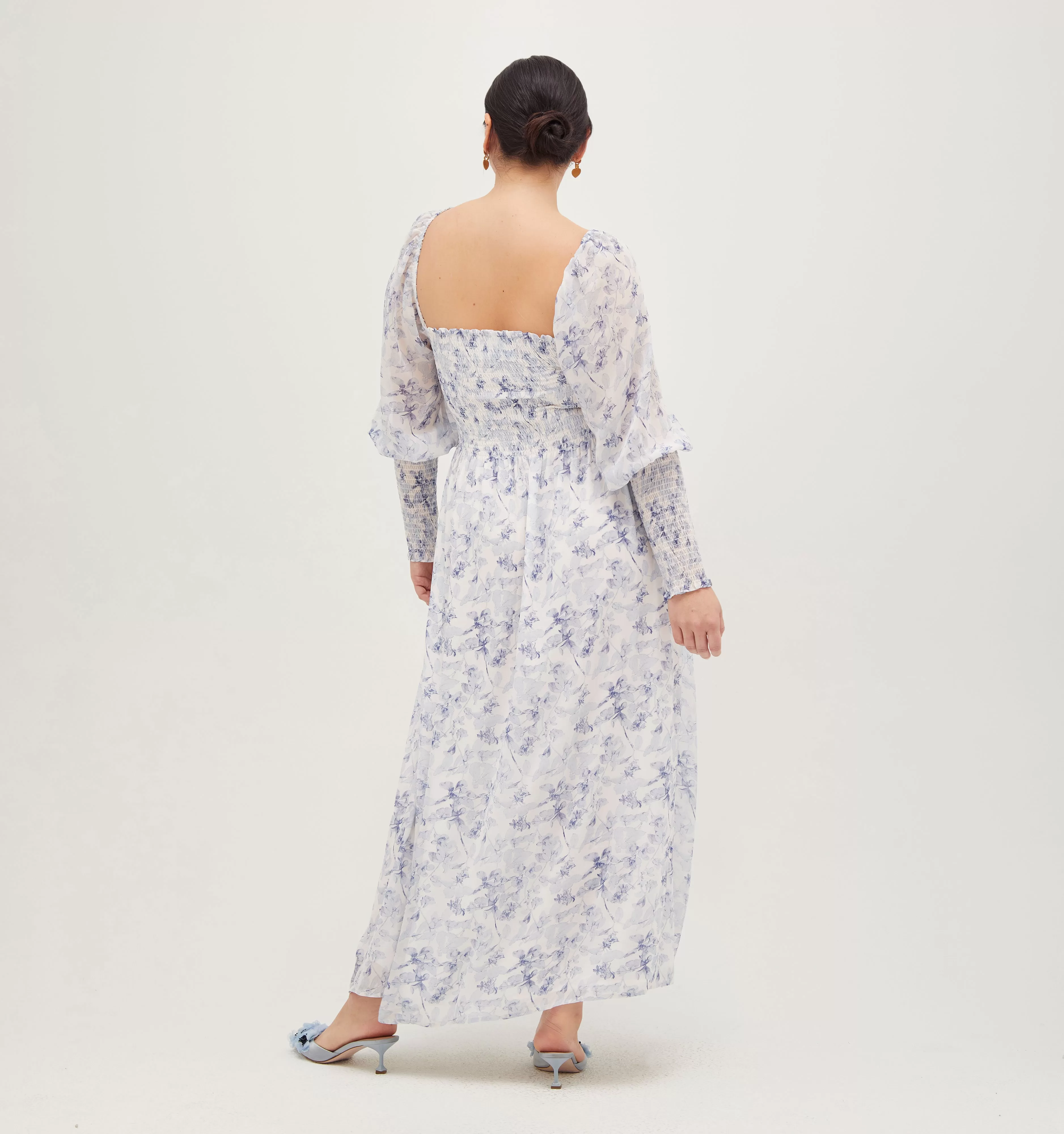 The Grace Maxi Nap Dress - Pressed Flowers Georgette