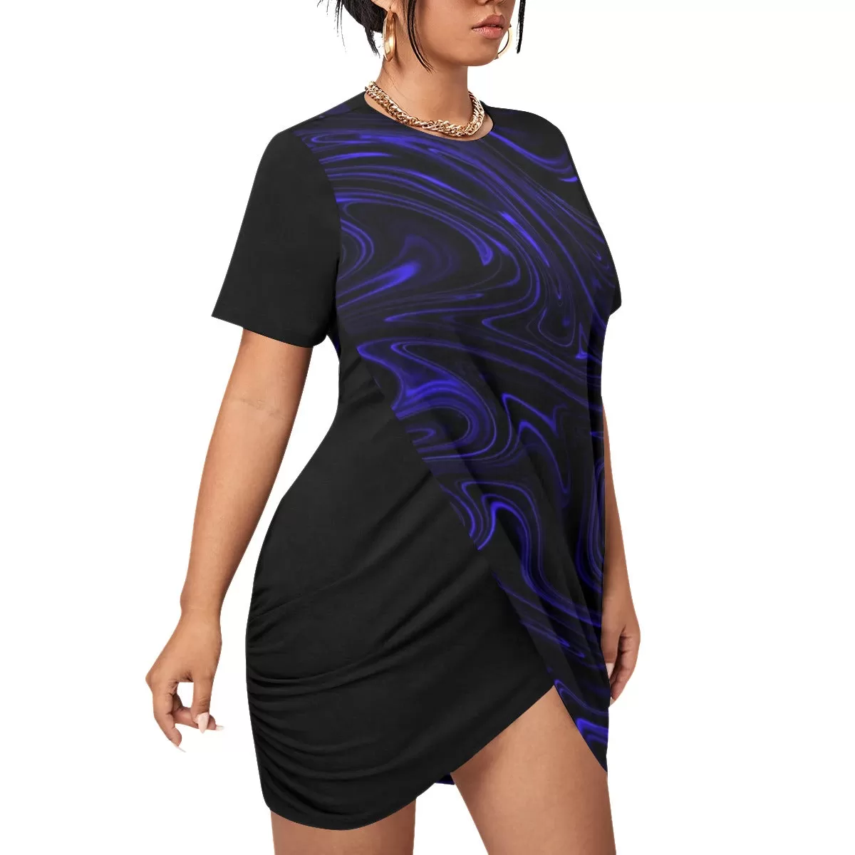 TRP Maze 01-02 Designer Stacked Hem Plus Size Mini Dress