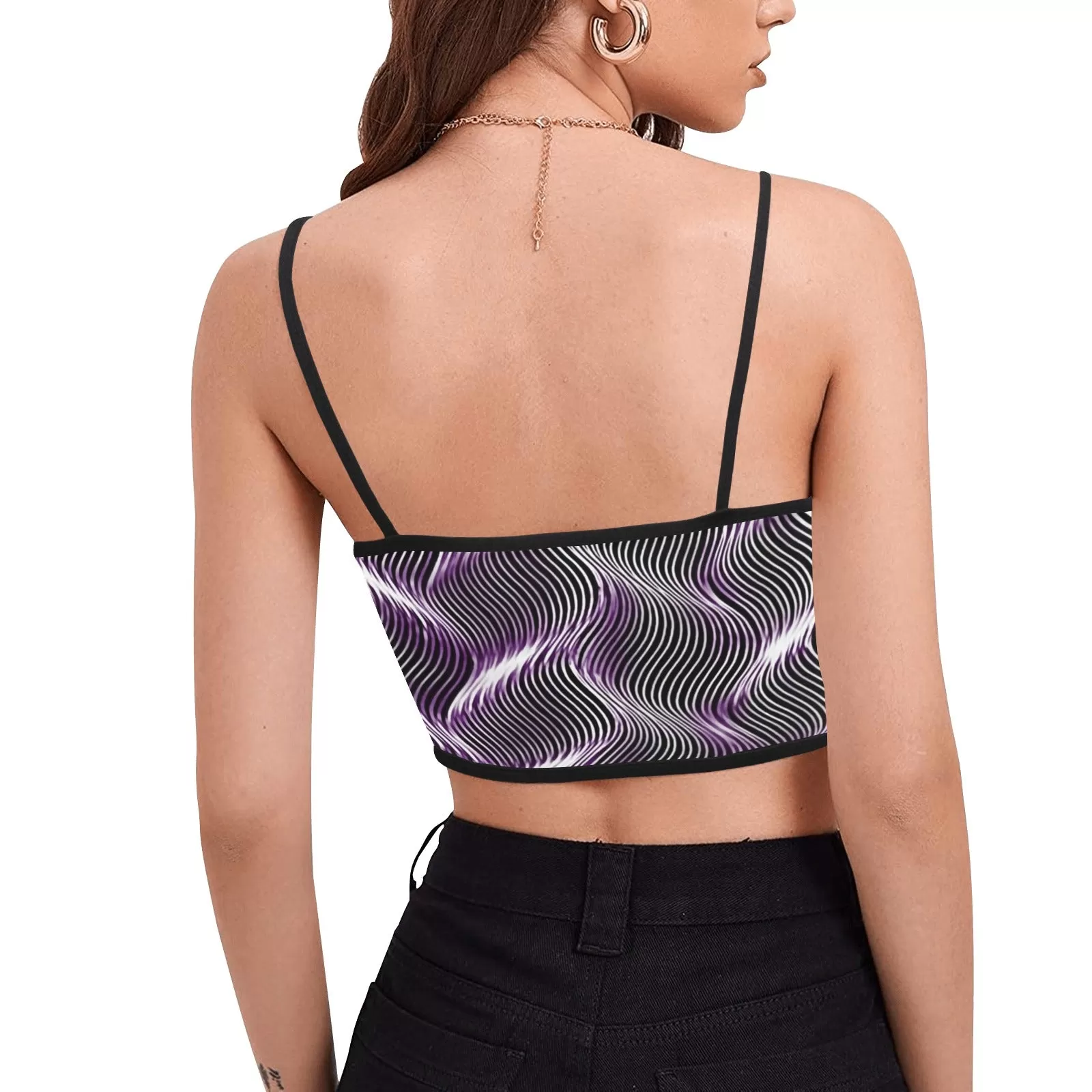 TRP Twisted Patterns 04: Weaved Metal Waves 01-01 Designer Spaghetti Strap Crop Top