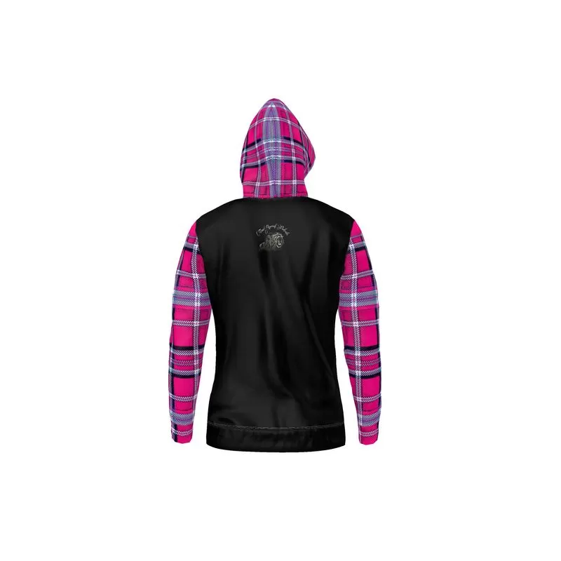 TRP Twisted Patterns 06: Digital Plaid 01-04A Ladies Designer Full Zip Hoodie