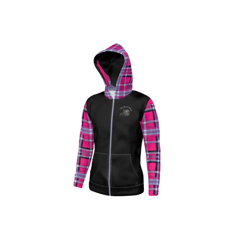 TRP Twisted Patterns 06: Digital Plaid 01-04A Ladies Designer Full Zip Hoodie