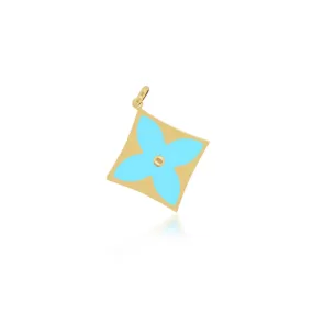 Turquoise Luxe Flower Charm