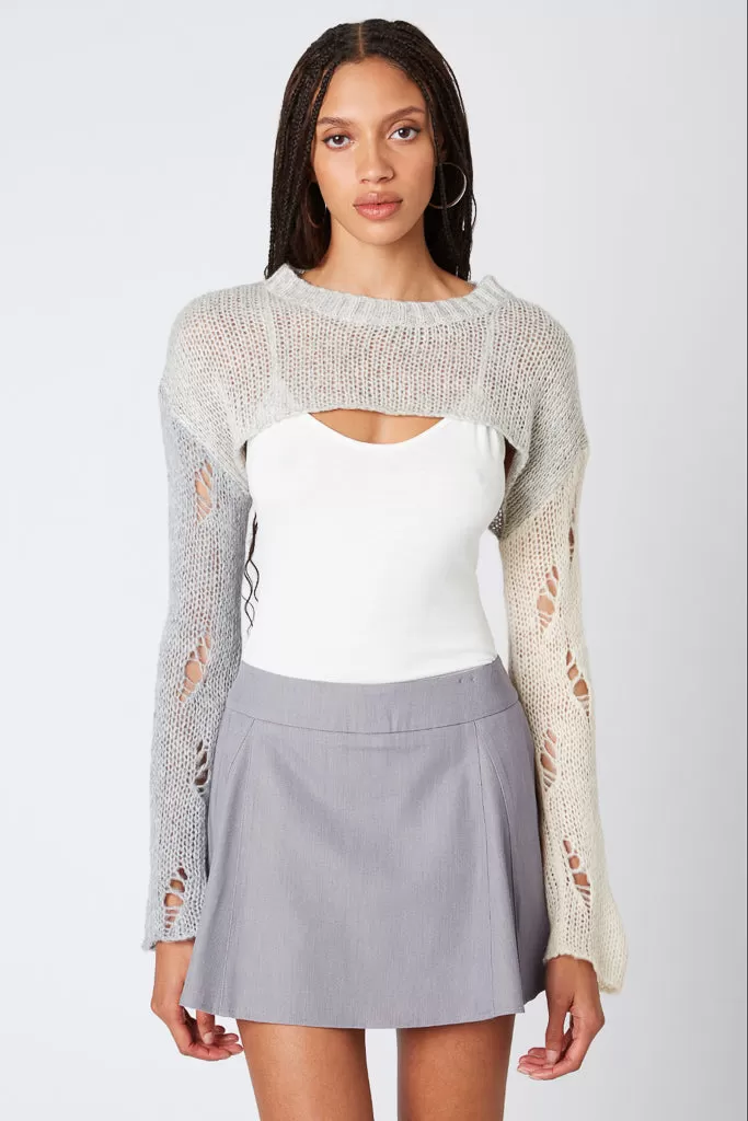 Two Tone Bolero Knit Sweater