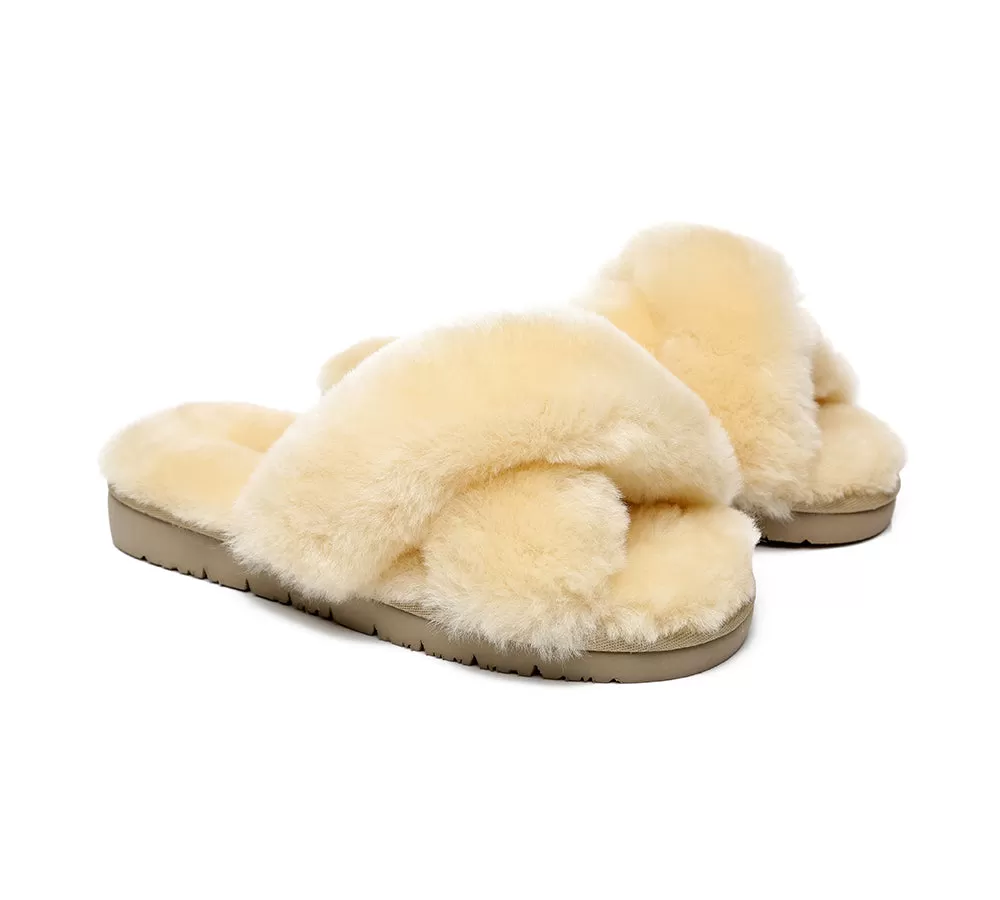 UGG Australian Shepherd Leanna Scuff Women Fluff Cross Slides