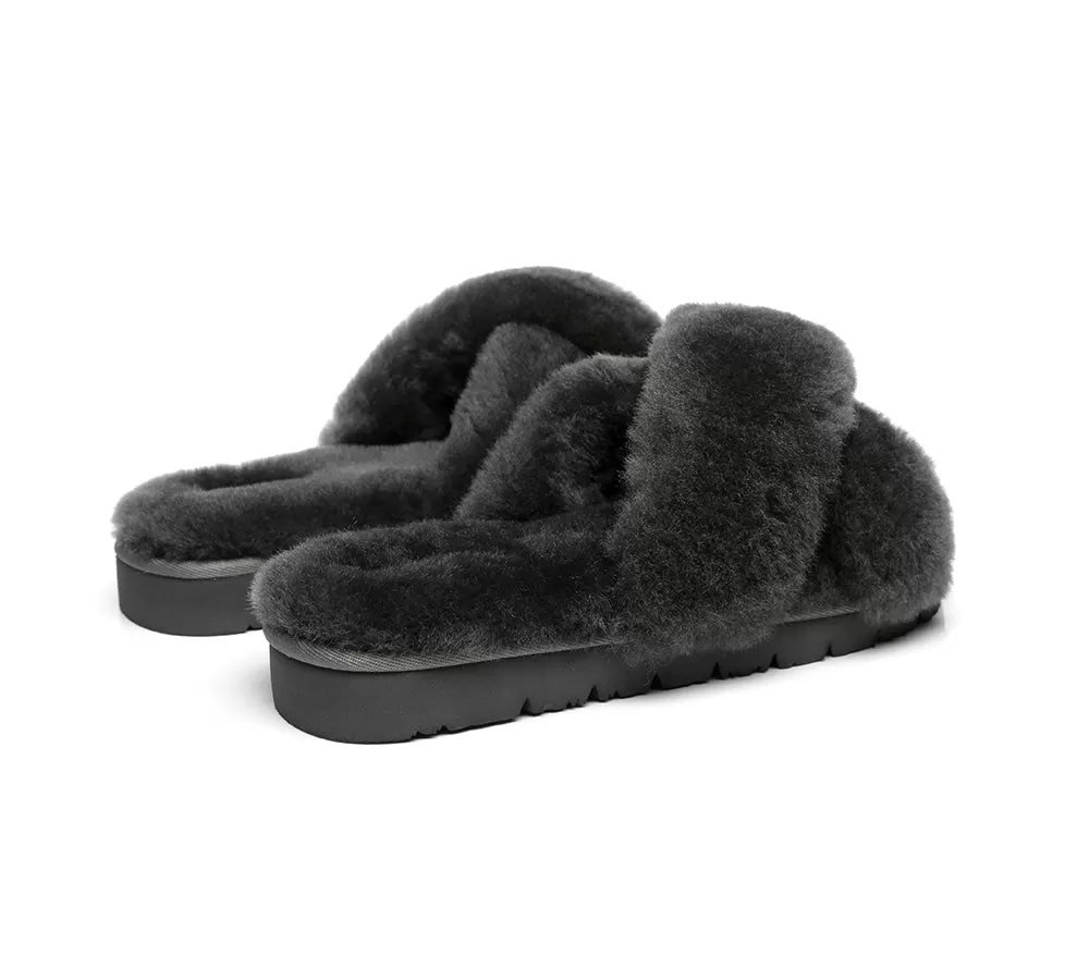 UGG Australian Shepherd Leanna Scuff Women Fluff Cross Slides