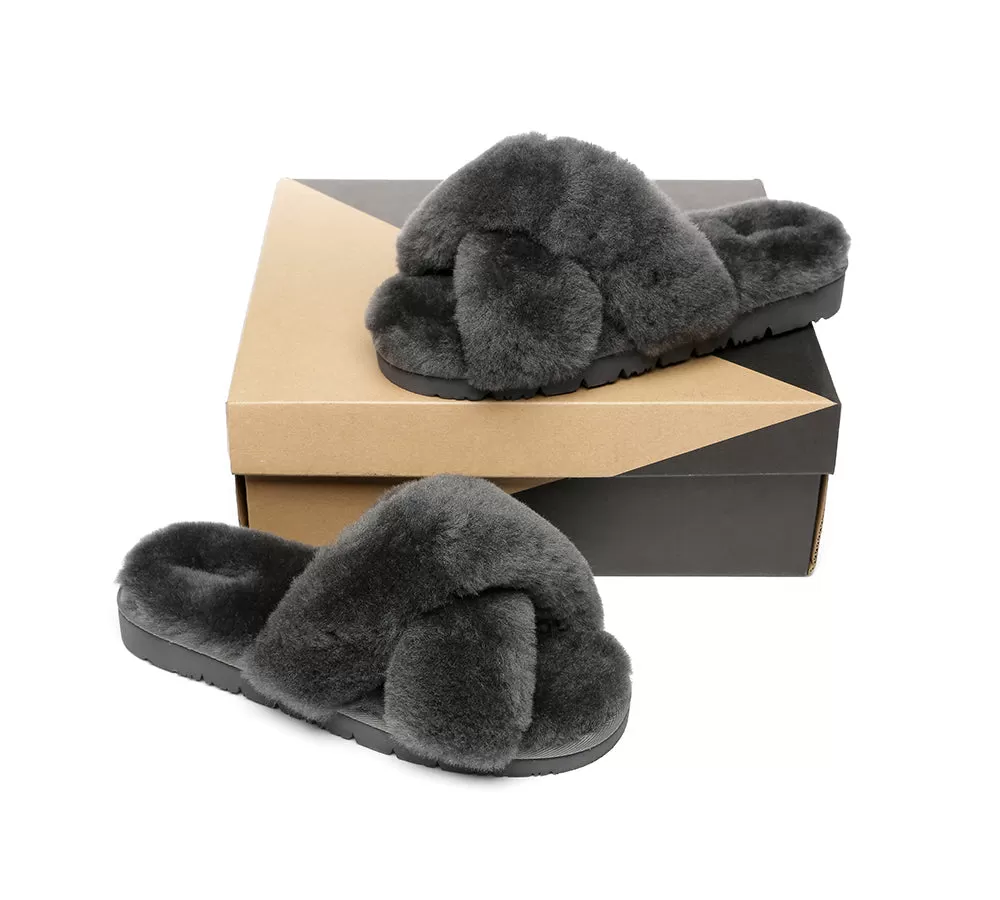 UGG Australian Shepherd Leanna Scuff Women Fluff Cross Slides