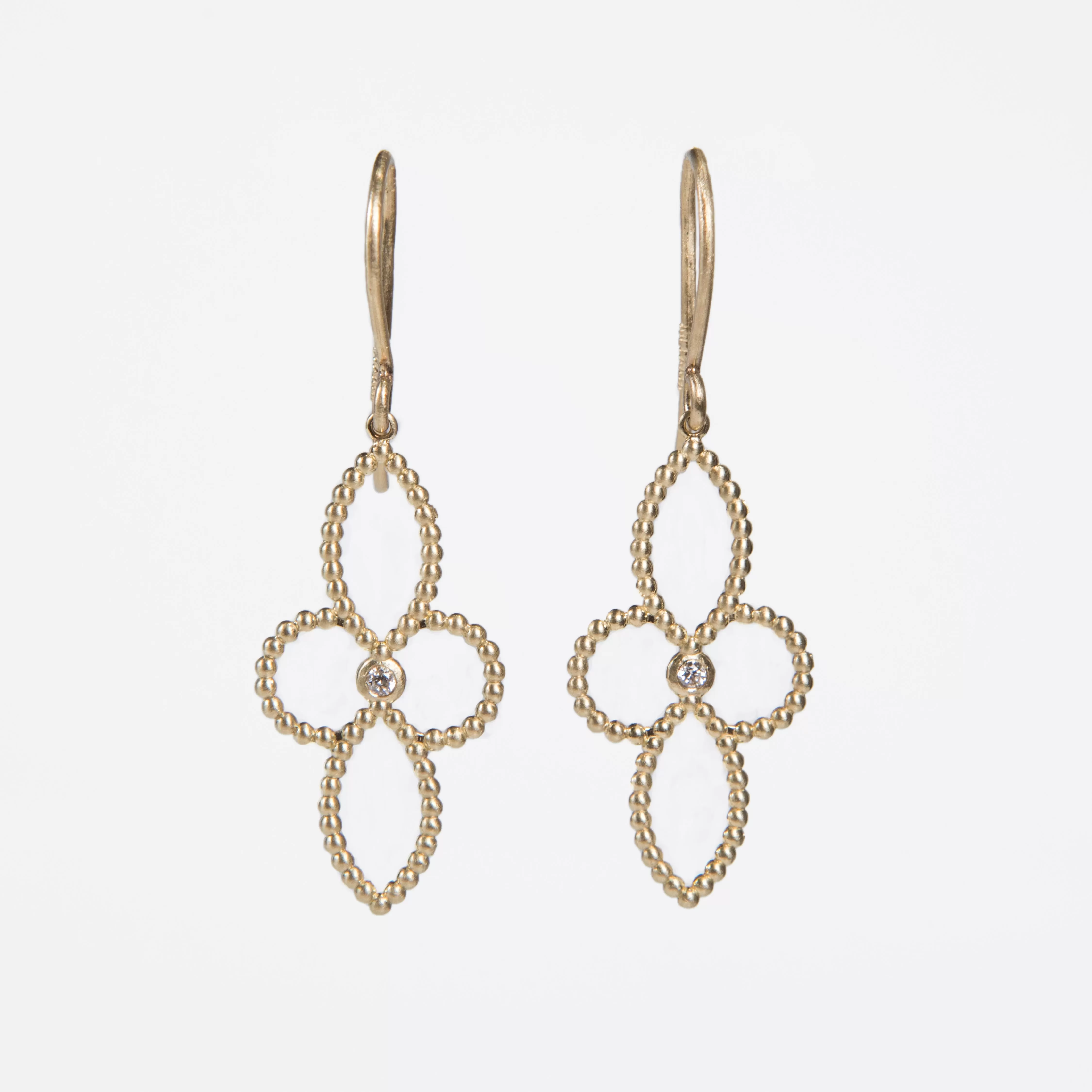 WD35 - 4 Petal Flower Drop Earrings