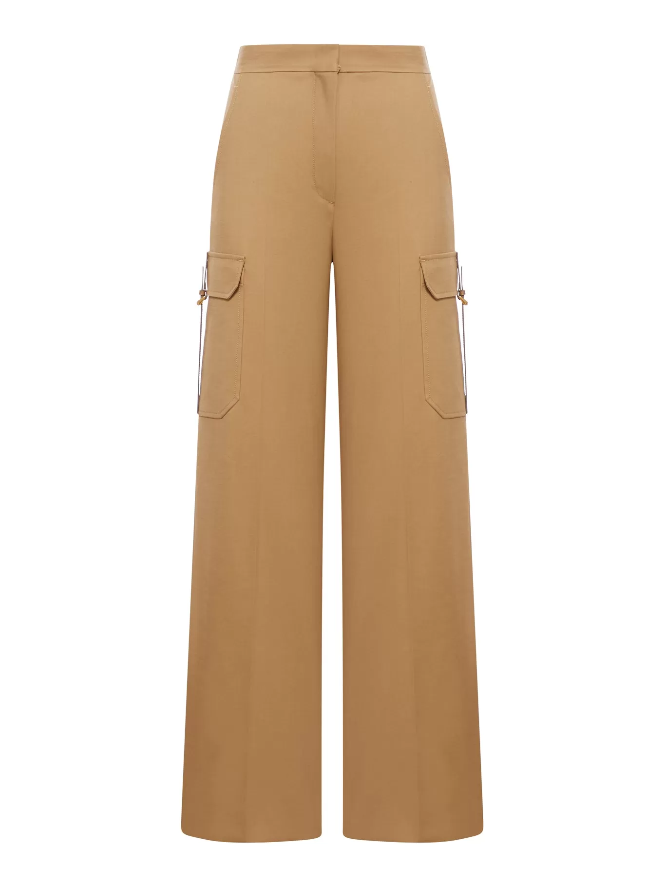 Wide trousers in stretch satin