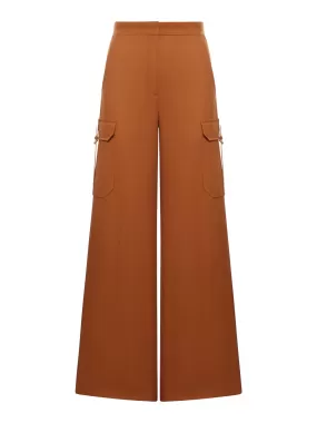 Wide trousers in stretch satin