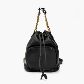 Wilder Hobo Drawstring Handbag - Black