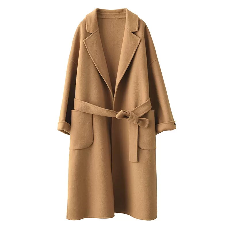 Women Autumn Woolen Chic Casual Overcoat