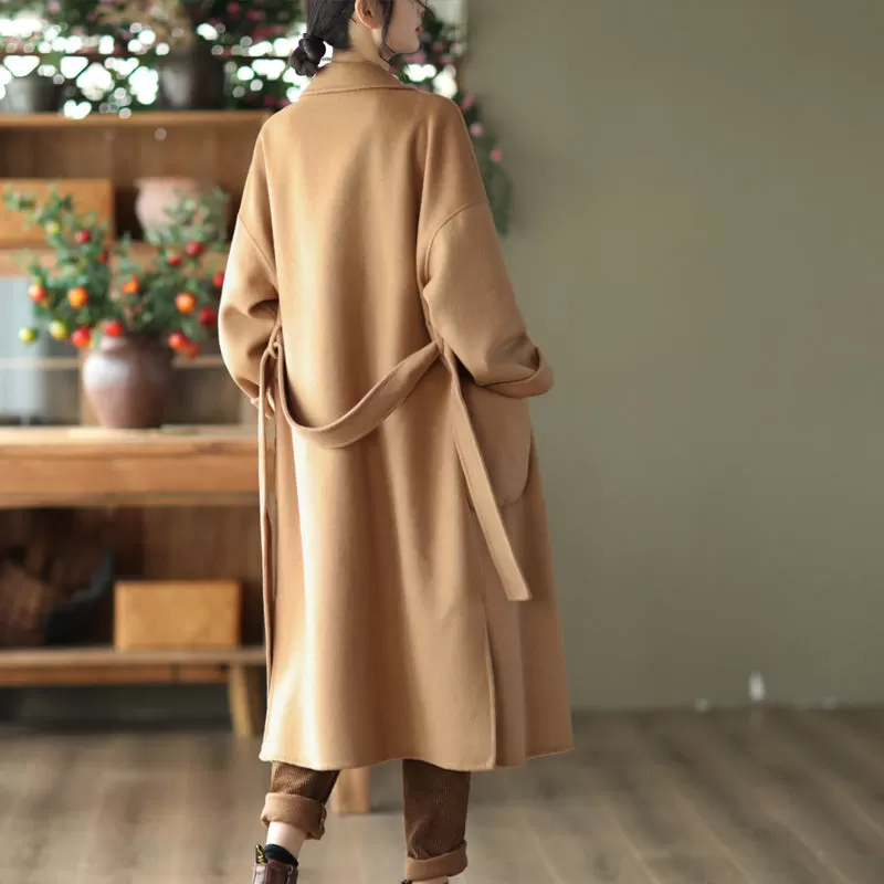 Women Autumn Woolen Chic Casual Overcoat