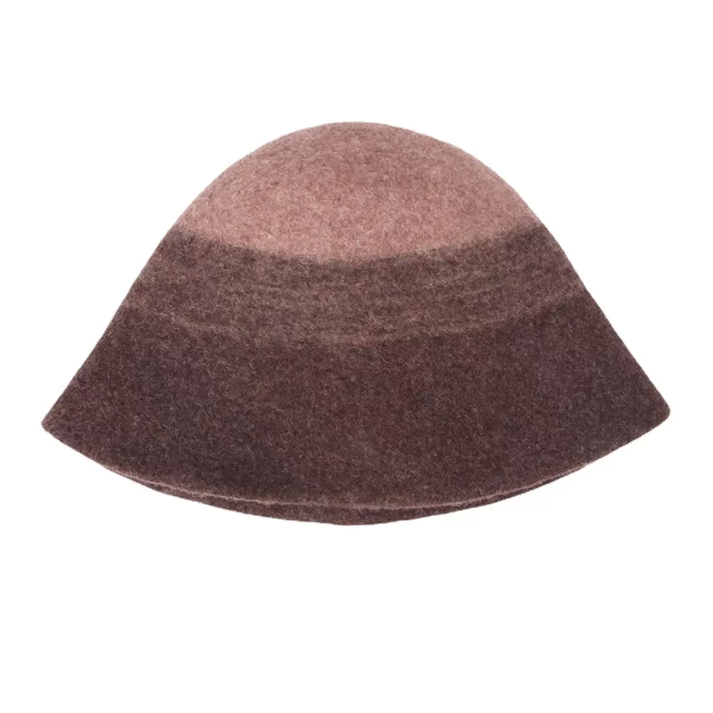 Women Woolen Double-sided Wear Short Brim Bucket Hat Outdoor Windproof Warm Bell-shape Fisherman Hat