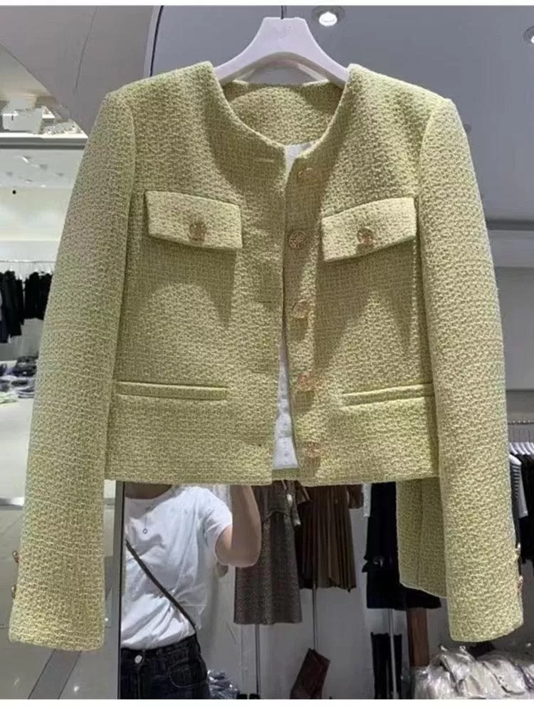 Woolen Tweed Jacket Women