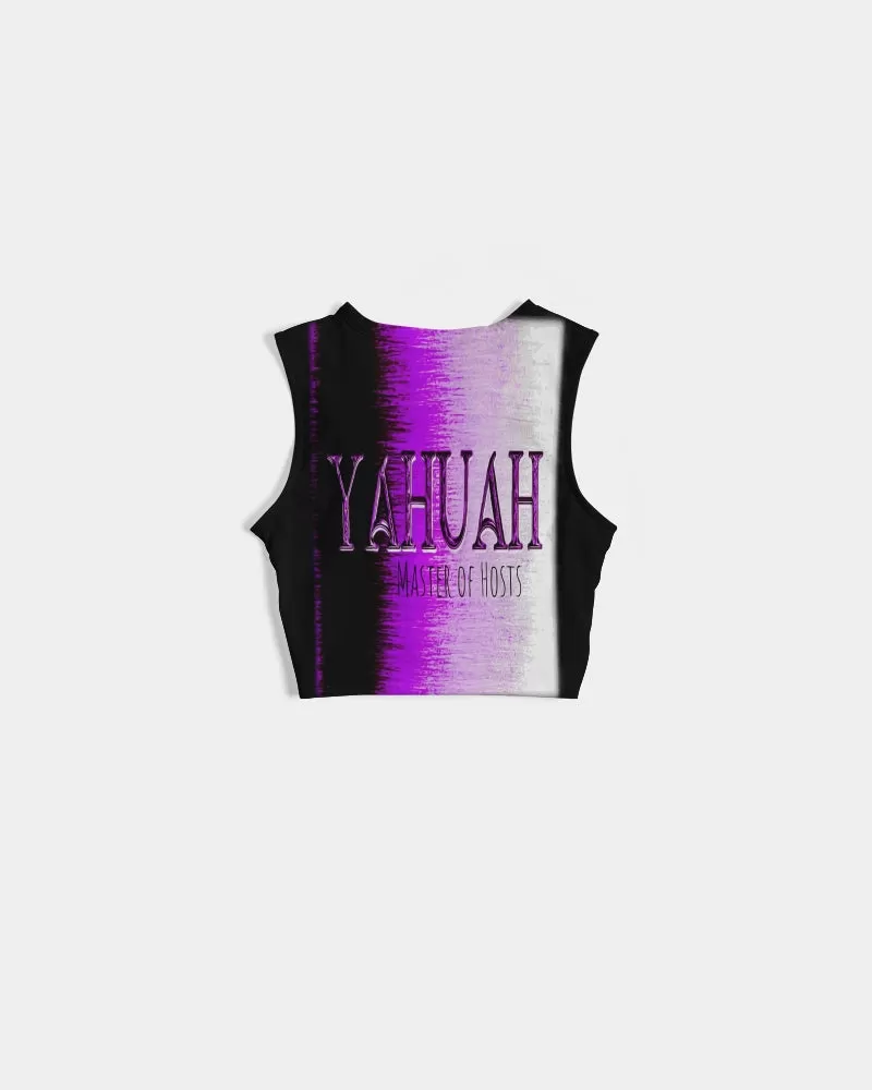 Yahuah-Master of Hosts 01-02 Designer Twist Front Cropped Sleeveless T-shirt