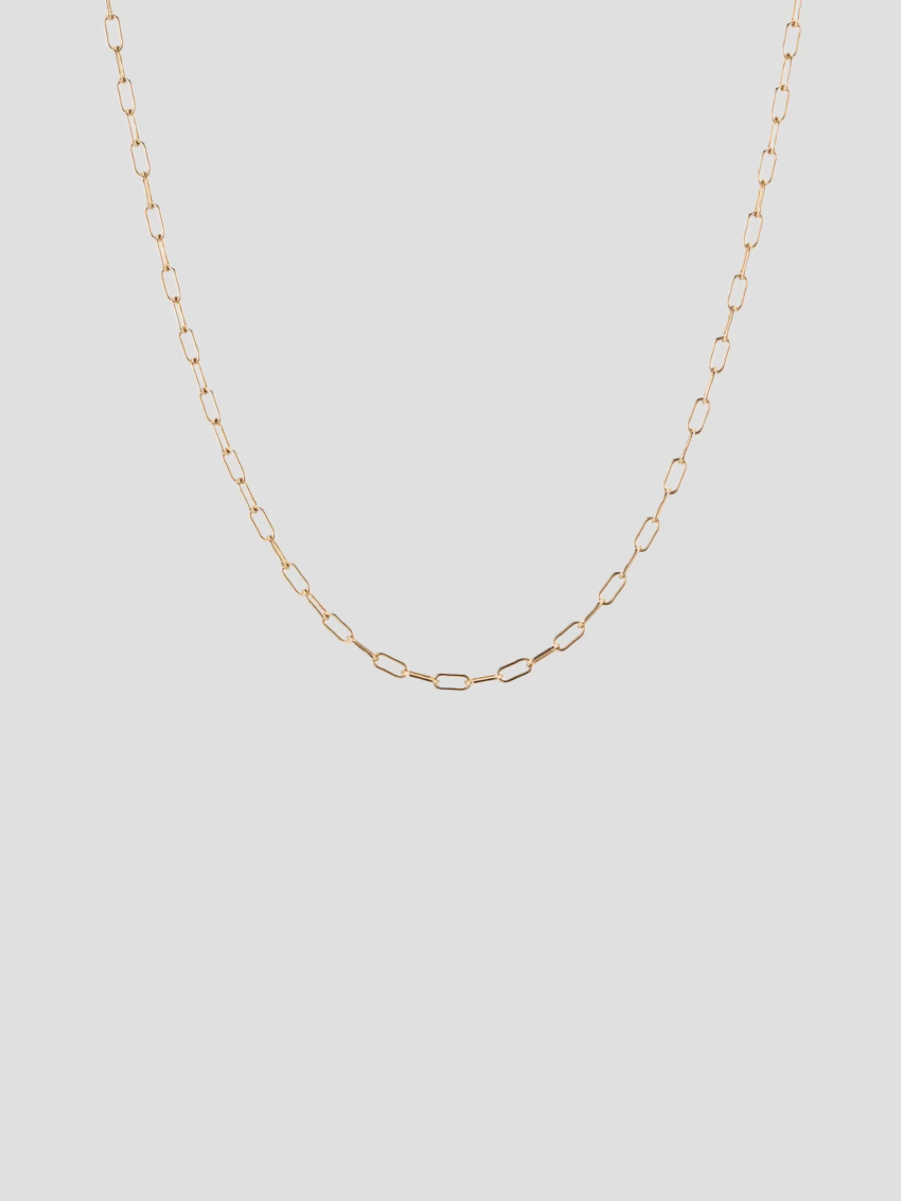 Yellow Gold Rounded Paperlink Chain Necklace