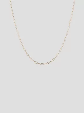 Yellow Gold Rounded Paperlink Chain Necklace