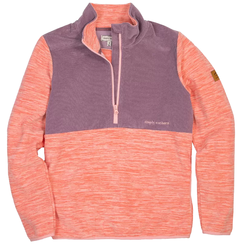 Youth Simply Cordy Corduroy Pull Over by Simply Southern - Coral