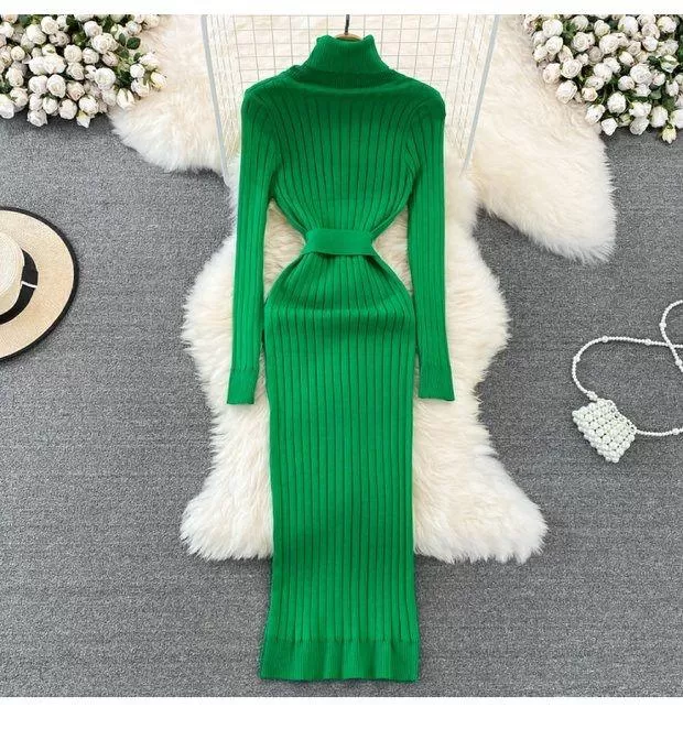 Zavi Woolen Bodycon Dress